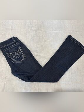 WallFlower Junior's 9 Indigo Jeans Rhinestone Embroidery